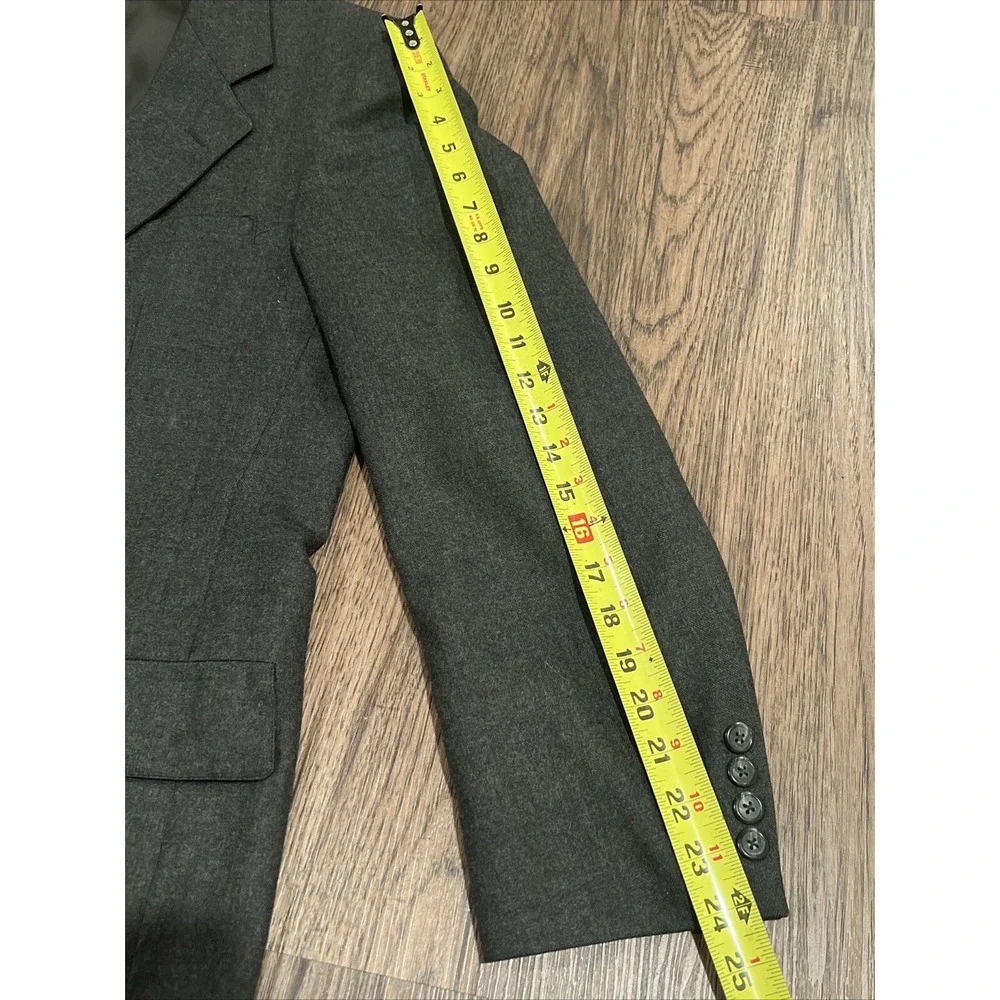 NORDSTROM Mens Blazer Sport Coat Casual Jacket Size 42R Pure Wool Plaid Gray